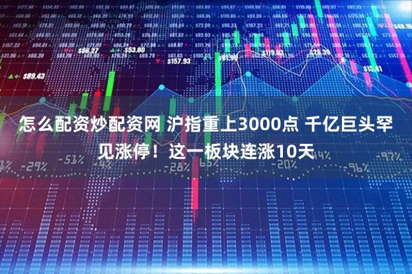 怎么配资炒配资网 沪指重上3000点 千亿巨头罕见涨停!这一板块连涨10天