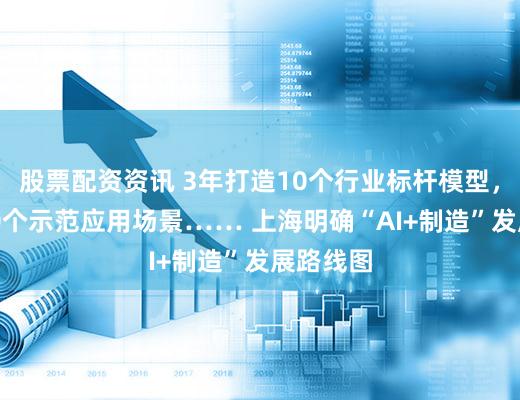 股票配资资讯 3年打造10个行业标杆模型，推广100个示范应用场景…… 上海明确“AI+制造”发展路线图